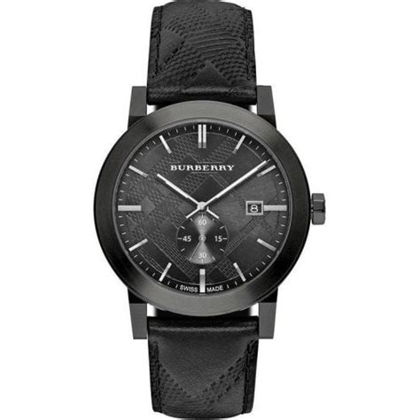 burberry city leather mens watch bu9906|Burberry BU9906 City Black Leather Strap Men's Watch.